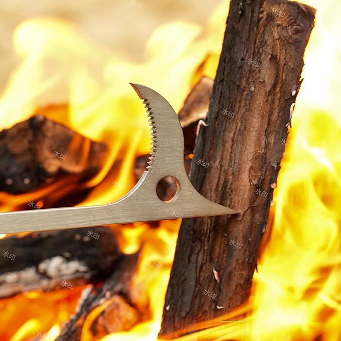36" Fire Tongs Fire Pit Tongs Set, Stainless Steel Fireplace Tongs Log Grabber Suitable for Outdoor Fireset Fire Pit Bonfire Camp Fire Backyard Deck Indoor Fireplace Tools