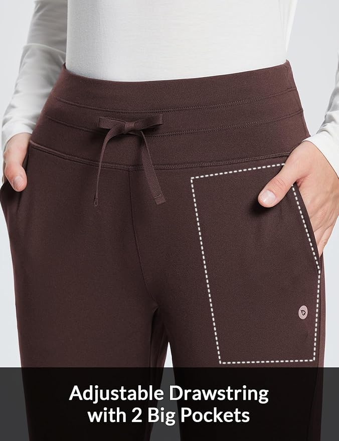 baleaf Women's Fleece Lined Pants Water-Resistant Sweatpants Winter Thermal Ski Hiking Running Joggers