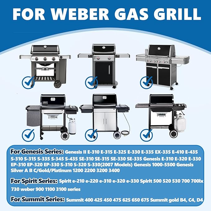 SafBbcue 93305 Grease Catch Pan for Weber Spirit e-210 e-220 e-310 e-320 e-330 Genesis II e-310 e-315 e-325 e-330 e-335 Grill Grease Tray with Disposable Drip Liners,Replacement Part for Weber#83156