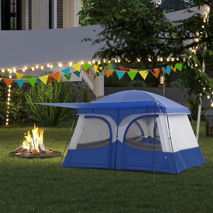 Vidalido Tents,3-4 Person Camping Tent with Extended Vestibule,Weather Resistant Family Tents with Breathable Mesh Windows,Easy Install Waterproof Outdoor Tent for Backpacking and Camping Hiking