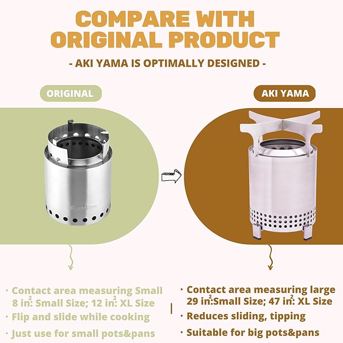 Fire Pit Cooktop Frame for Solo Stove Mesa, Mesa XL, and Solo Stove Accessories Convert Tabletop Fire Pit to Camping Stove. Compatible with All Pots Pans.Replacement for Titan, Campfire Cooking Ring