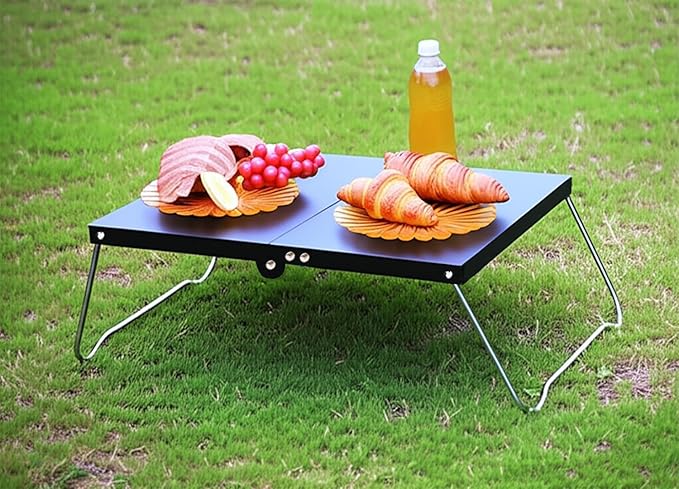 Ultralight Mini Outdoor Table Foldable Aluminum Alloy Camping Table with Carry Bag for Outdoor Cooking, Picnic, Camp, Barbecue (Green)