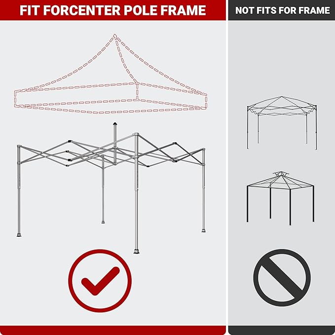 10x10 Canopy Replacement Top for Pop Up Canopy Tent - 4 Drainage Holes,10x10ft Canopy top Suitable for Most of The Standard Canopy(top only) (Blue)