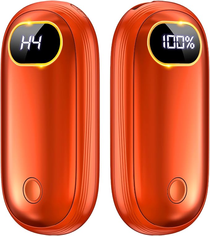 Hand Warmers Rechargeable - Electric Hand Warmers Rechargeable 2 Pack Heat Up to 131℉ with 18Hrs Warmth, Electronic Portable Pocket Heater for Golf Raynauds Camping, Gifts for Women Man