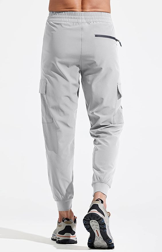 Libin Men's Lightweight Joggers Quick Dry Cargo Hiking Pants Track Running Workout Athletic Travel Casual Outdoor