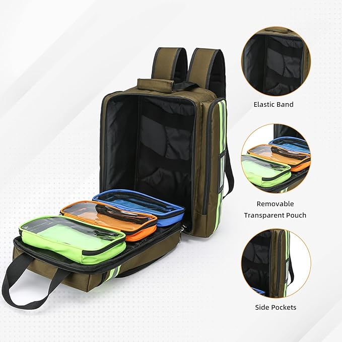 Medical Bag Empty First Aid Backpack, Medicine Mag Empty Emergency Bag,Medical Bag Organizer,Emergency Medical Backpack,First Aid Backpack, Medicine Mag (Bag Only)