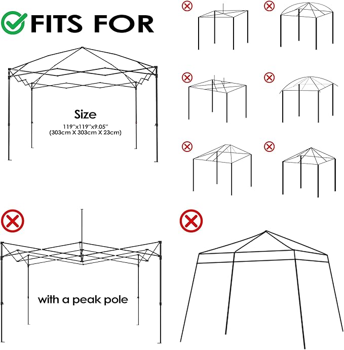 Canopy Replacement Top Cover for 10x10ft Pop Up Canopy Tent with Air Vent, Waterproof UV Protection - for Outdoor, Patio, Event, Garden (White)
