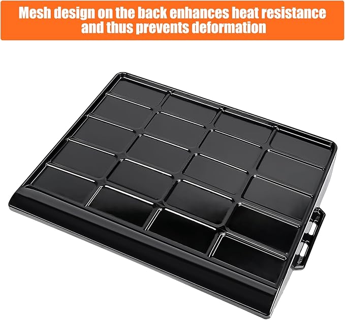 Universal Cast Iron Cooking Griddle 18" x 14", Porcelain Nonstick Coating Griddle, Flat Top Grill Plate with Extra High Sidewalls, for Gas Grills, Oven, Stove