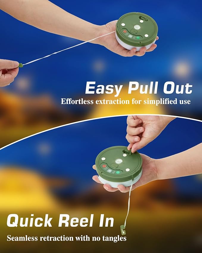 Anpro 4 in 1 Camping String Lights, 32.8 Ft String with Warm White 130 LEDs, USB Rechargeable with Remote Control, Adjustable Brightness, 6 Light Modes, Portable Camping Light for Outdoor, Decoration