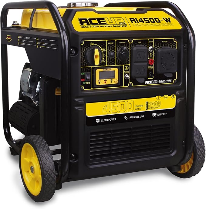 Aceup Energy 4500 Watt Gas Powered Generator, Inverter Portable Generator 223cc for Home Use RV Camping, EPA Compliant