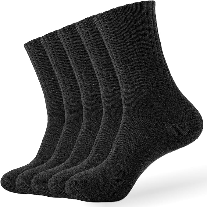 VoJoPi Wool Socks for Women Thermal and Warm Hiking Socks Winter Thick Cozy Cushion Boot Work Socks 5 Pairs