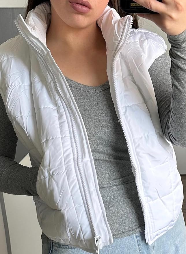 Zeagoo Womens Puffer Vest Ladies Sleeveless Zip Up Outerwear Warm Puffer Lightweight Down all Winter Jackets Coats 2025