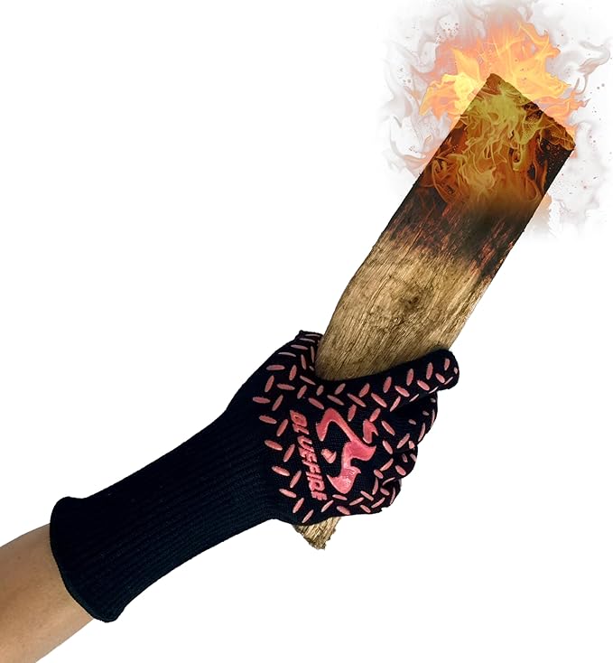 BBQ Grill Firepit Oven Mitts Highest Heat Resistance EN407 Lab Certified