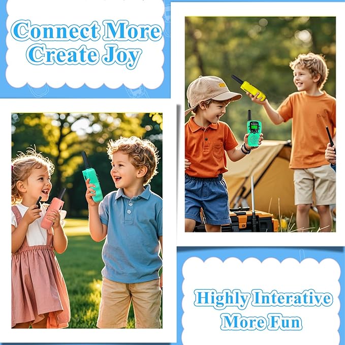 Walkie Talkies for Kids, Walkie Talkie Toys for Girls & Boys, Outdoor Toys for Ages 4-8-12, Built-in Flashlight, 22 Channels, Stocking Stuffers for Kids, Gifts for 3 4 5 6 7 8 9 10 Year Old Girls Boys