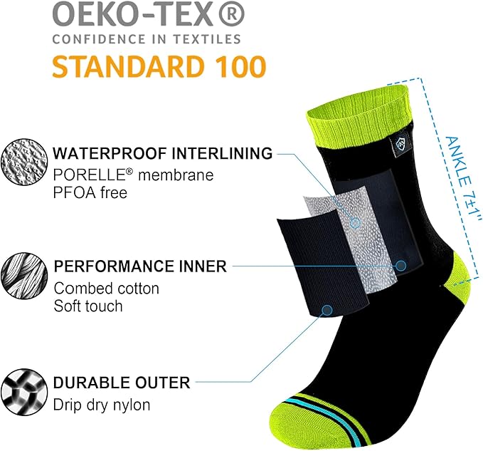 DexShell Waterproof Socks for Men & Women, Ultralite for Hiking Walking Outdoor Activities in Cold Wet Weather, Unisex Ankle