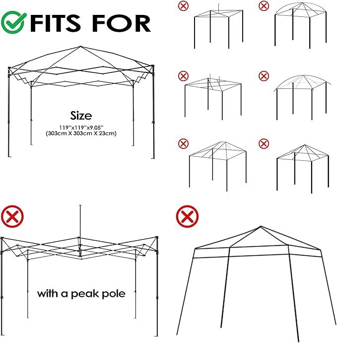 Canopy Replacement Top Cover for 10x10ft Pop Up Canopy Tent with Air Vent, Waterproof UV Protection - for Outdoor, Patio, Event, Garden (Black)