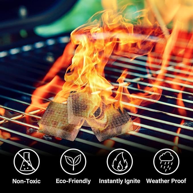 HGD Fire Starter, 64 Mini Square, Natural Fire Starters for BBQ, Campfire, Fireplace, Charcoal, Wood Stove, Chimney, Fire Pit, Grill, Smoker, Indoor Outdoor Use