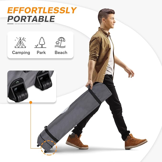 EAGLE PEAK Pop Up Canopy Tent with 1 Sidewall, Easy Setup Event Tent, Outdoor Sun Shade, Wheeled Carry Bag, Stakes and Guy Ropes, Instant Canopy 8x8, Blue