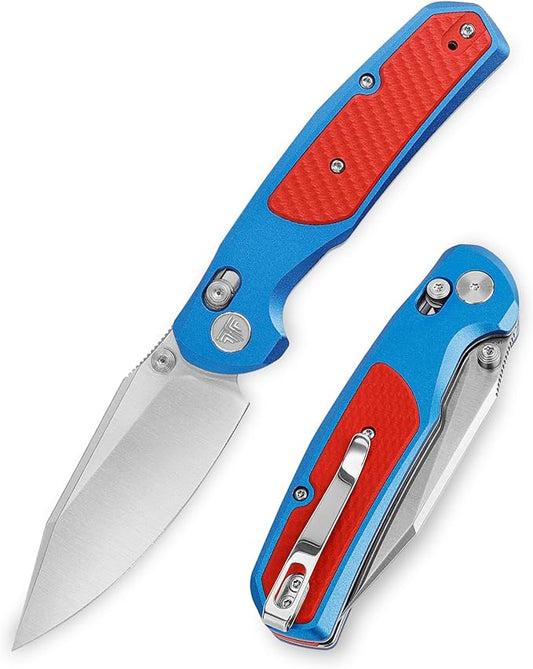Axis Knives,3.34” Folding Knife for Men, EDC Pocket Knife with Clip,14C28N Steel Blade, Thumb Stud ,Aluminium & G10 Handle. Hiking Camping Tool,Hornet-08L