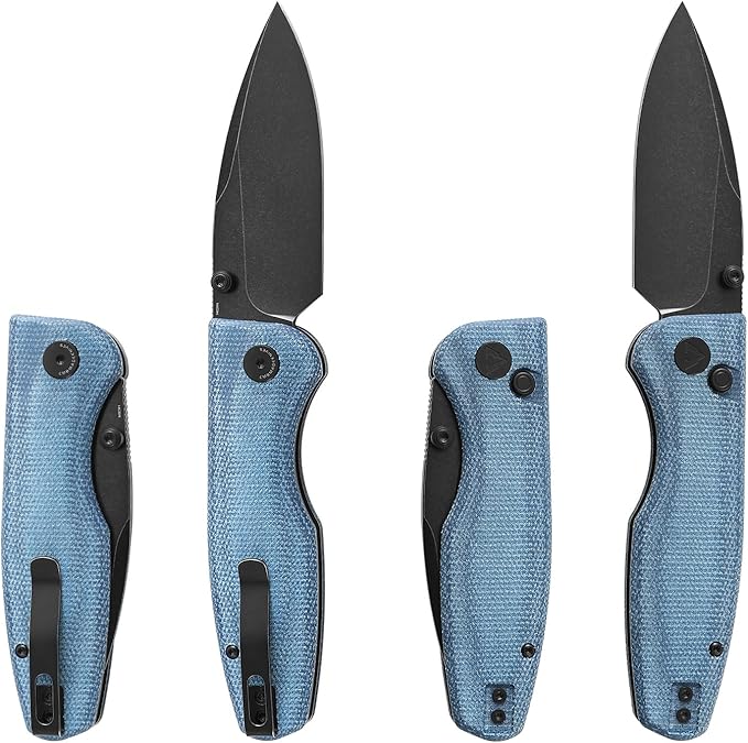 CMB Predator V3 Pocket Folding Knife for EDC with 3.42" Micarta Handle 14C28N Steel Blade Camping Hiking Knife with Pocket Clip for Men Women CMB-19 (CMB-19E)