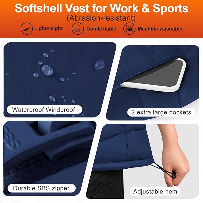 Heated Vest Women with Battery Pack Included, Smart Controller, Lightweight Electric Heating Jacket, Light Out Design