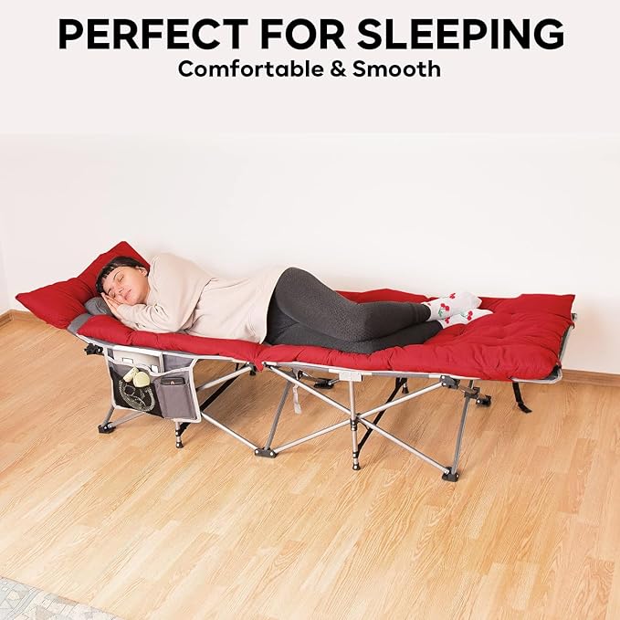 Zone Tech Camping Cot Mattress Pad Premium Quality Outdoor Comfortable Thicker Cotton Sleeping Cot Lightweight Waterproof Bottom Pad Mattress for Adult, Kid