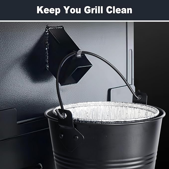 HDW152 Grease Bucket with 15 Pack BAC407 Grease Bucket Liner for Traeger Grills,Drip Liner Drip Pan for Traeger Pro Series 575/780, 20/22/34, Ironwood 650/885 Grills,Pit Boss Pellet Grill Smoker