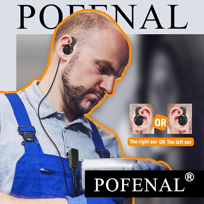 Motorola SL300 Earpiece & TLK 100 Walkie Talkie Headset | SL3500e/SL7550 Radio Headset with Mic PTT | Compatible with Motorola SL300/TLK100/SL1K/SL1M/SL4000(C-Shape, 1 Pack)
