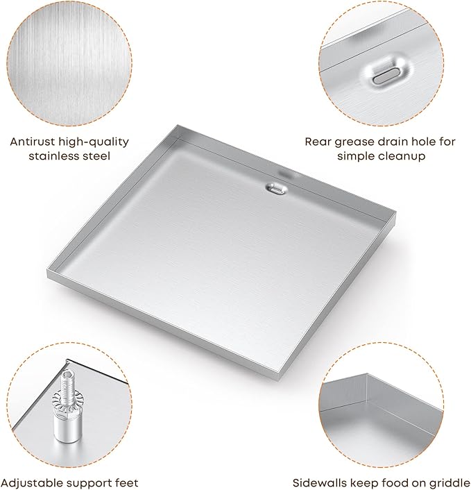 Stanbroil Flat Top Griddle Stainless Steel Griddle Replacement Top for Royal Gourmet Regal GB2000 2-Burner Gas Grill
