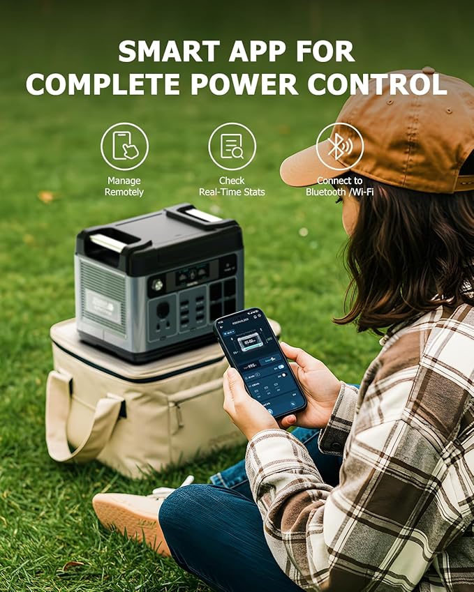 OUKITEL P2001 Plus 2400W Solar Generator with 2x200W Solar Panels, 2048Wh Solar power station, 1800W Fast Charging, Smart APP Control Emergency Power Station for Home, Camping, Outdoor Battery Backup