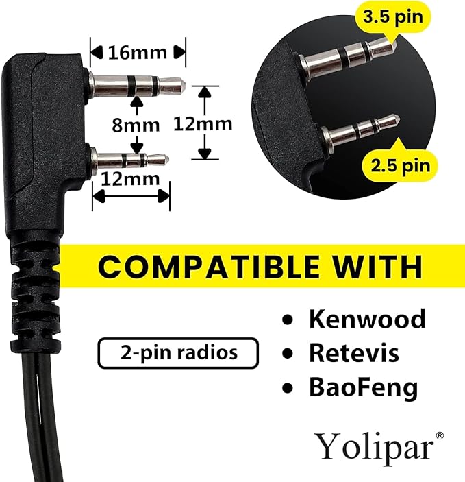 Earpiece Surveillance Kit Compatible with BaoFeng, BTECH, Kenwood, Pxton Walkie Talkie with PTT Mic Headset Accessories (G-Shaped*10)