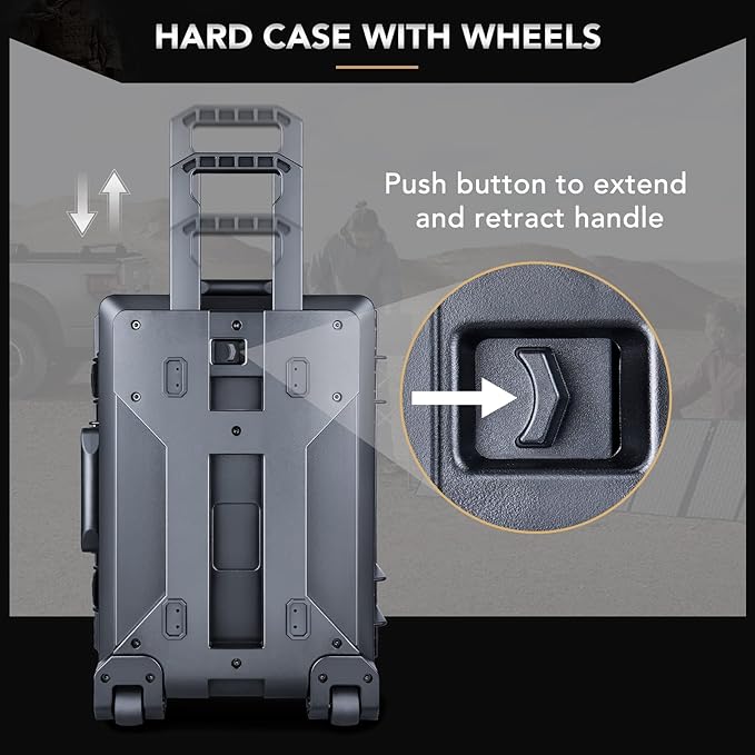 Lykus HC-5230 Large Waterproof Hard Case with Wheels and Customizable Foam, Interior Size 20.5x14.2x13.6 inch, Suitable for cameras, lenses, electronic equipment and more