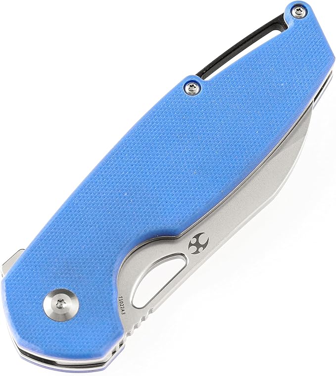 KANSEPT Model 6 Pocket Folding Knives EDC Camping Folding Knife 3.1'' Bead Blasted 154CM Material Pocket Folding Knife with Blue G10 Handle Everyday Carry Folding Knife T1022A3