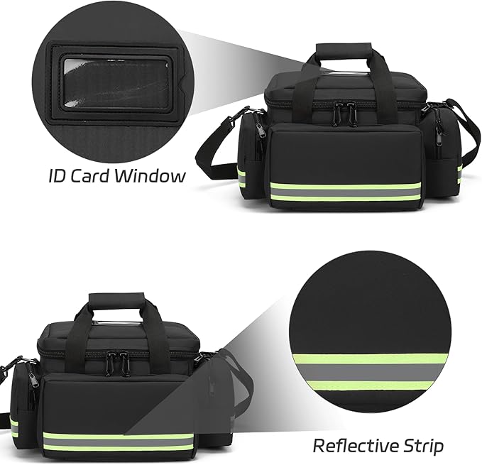 Medical Bags Empty First Aid Bag,First Responder Bag,First Aid Kits Organizer with Detachable Dividers,Emergency Bag for Nurses,Home Health Care, EMT