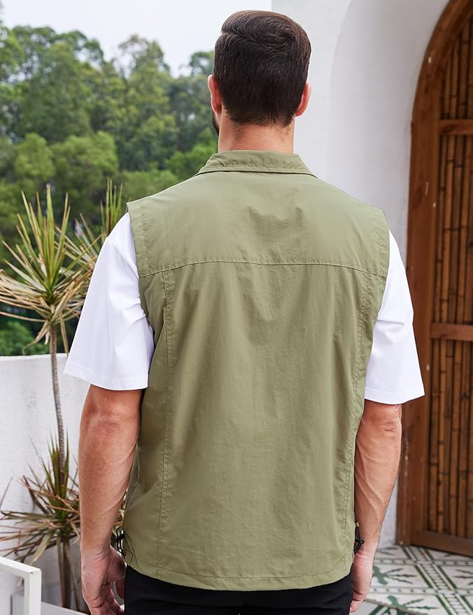 Gihuo Men's Lightweight Quick Dry Outdoor Multi Pockets Fishing Vest