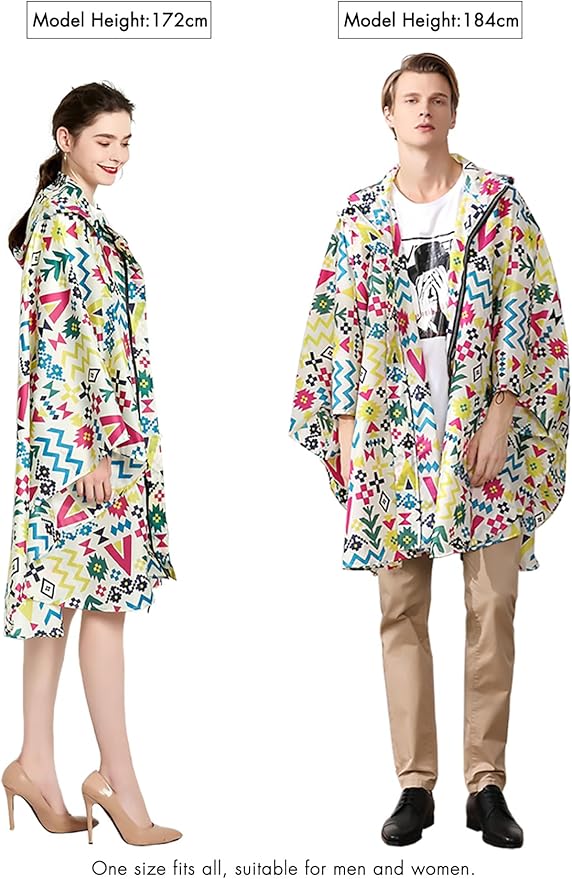 ANYOO Waterproof Rain Poncho Lightweight Reusable Hiking Hooded Coat Jacket for Outdoor Activities