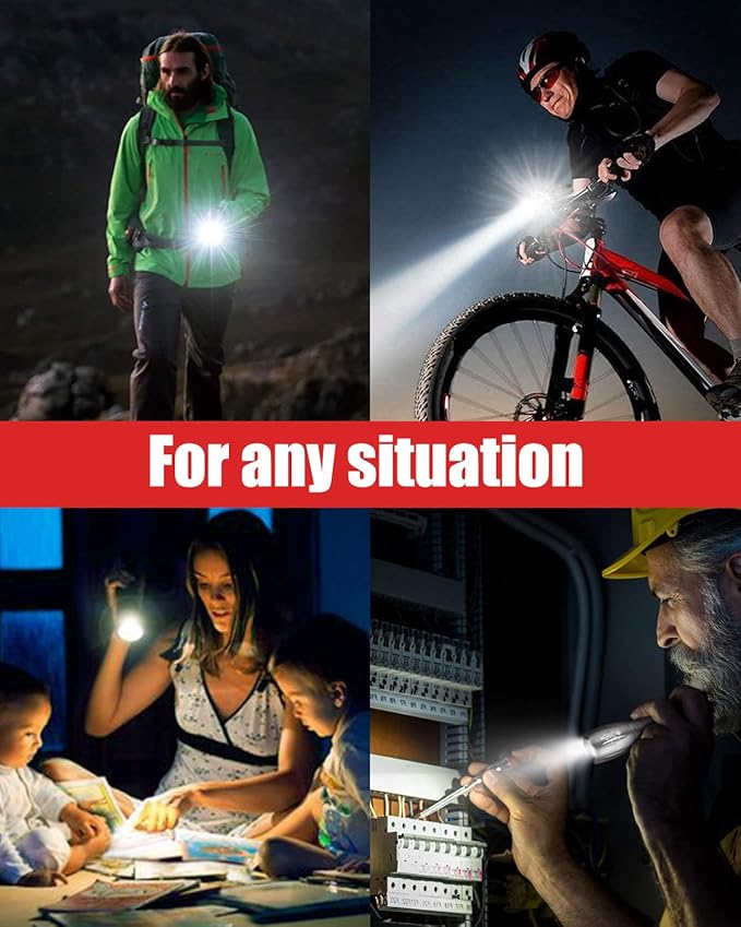 Victoper LED Flashlight 2 Pack Silver, Bright High Lumens Tactical Flashlights High Lumens with 5 Modes, Waterproof Zoomable Flash Light for Outdoor, Gifts for Hunting Camping Essentials Gear