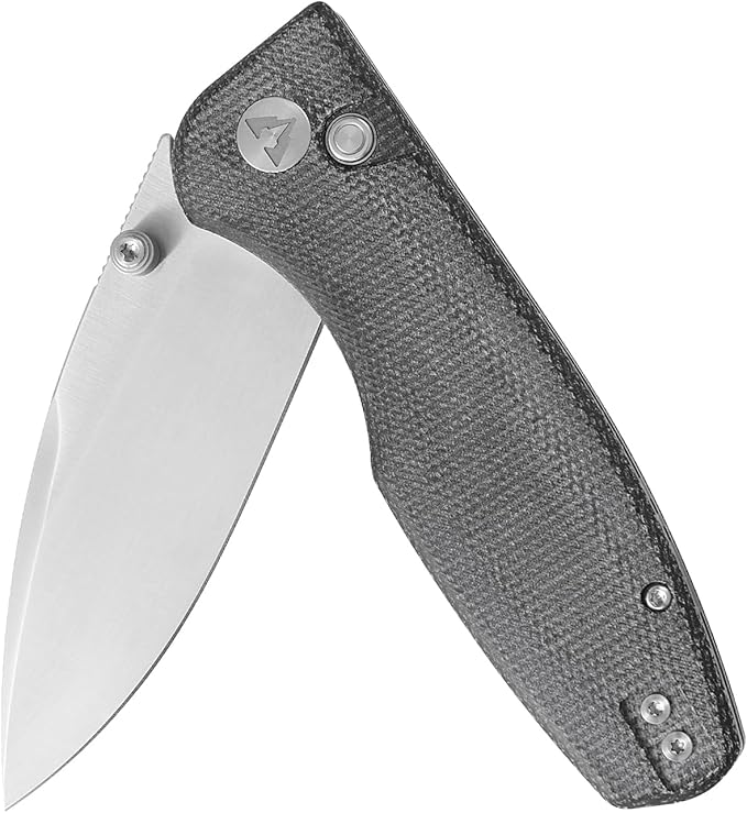 CMB Predator V3 Pocket Folding Knife for EDC with 3.42" Micarta Handle 14C28N Steel Blade Camping Hiking Knife with Pocket Clip for Men Women CMB-19 (CMB-19C)