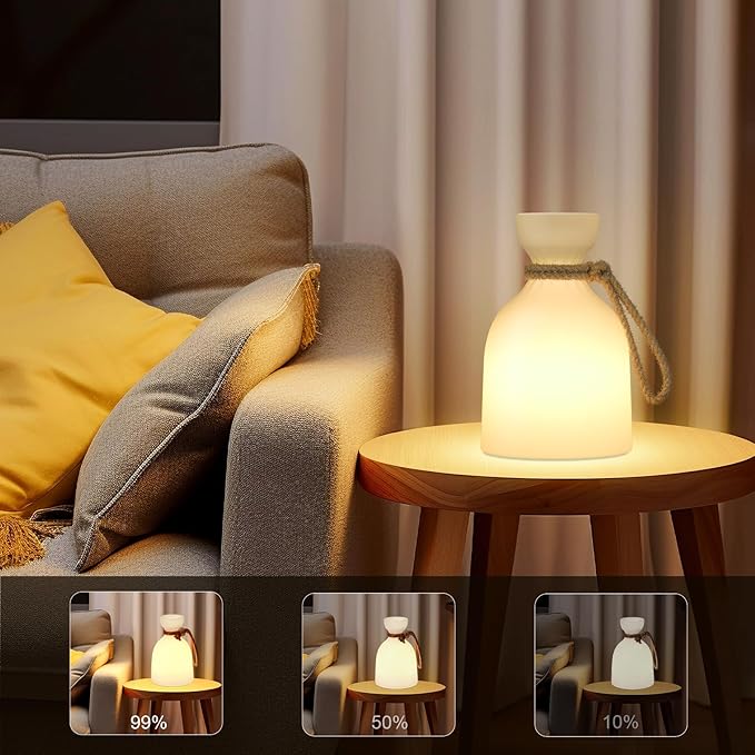 uuffoo Portable Led Lamp Waterproof, Led Camping Lantern Light with Handle, Rechargeable Night Lights with Multi-Color & Warm White Modes, Indoor/Outdoor Lamps for Patio, Tent, Bedroom, Garden