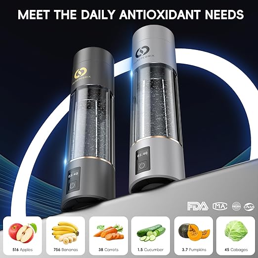 Hydrogen Water Bottle Generator- Up to 6360 PPB - Certified H2 Generator- SPE/PEM Technology - - Portable Hydration & Healthy Gift