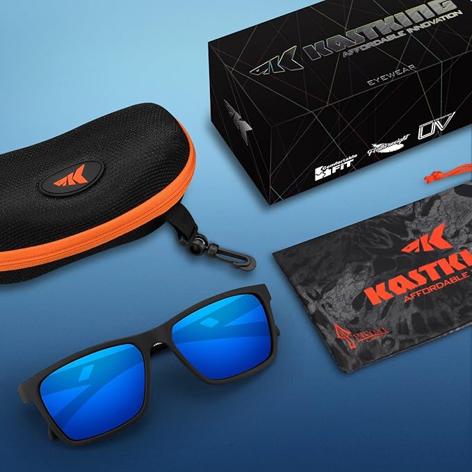 KastKing FlatRock Polarized Sport Sunglasses for Men and Women, Ideal for Driving Fishing Cycling Running, UV Protection