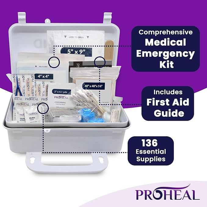 20 Person OSHA Compliant First Aid Kit for Businesses, Vehicles, Trucks, Construction Site - Type III, ANSI Class A Emergency Kit - 136 Piece Essential First Aid Supplies