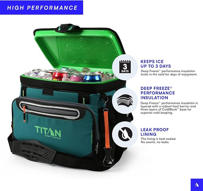 Titan by Arctic Zone 30 Can Zipperless Soft Cooler with HardBody Liner