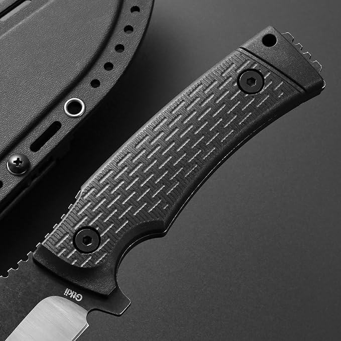 GTK3 Fixed Blade Knife AUS-8 Steel Blade Nylon Fiberglass Handle Full Tang EDC Tool Knifes for Outdoor Camping Survival Adventure Bushcraft (black)