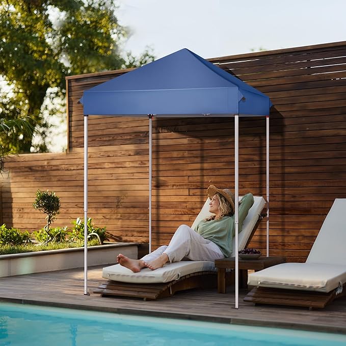 Outvita 5x5 Pop Up Canopy Tent, Ez Up Outdoor Canopy Tent Instant Shelter with Carry Bag Straight Legs Patio Balcony Porch Backyard Garden