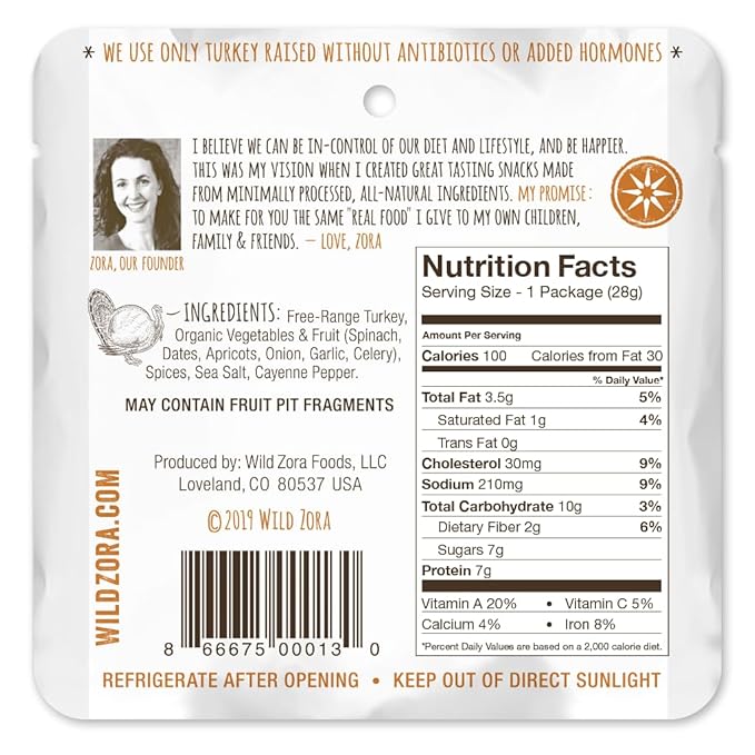 Wild Zora Meat & Veggie Bars, Variety 5-Pack, Natural Pork, Beef, Lamb, & Turkey Jerky Snacks, Healthy Paleo Snacks, AIP Friendly Options, Gluten Free, Soy Free, High Protein, No Added Sweetener