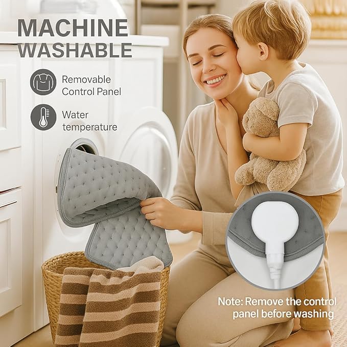 Large Heating Pad,20"x40" Extra Large Heating Pad for Back Pain Relief Electric Heating for Period Cramps Shoulders Knee Leg Pain Relief Moist/Dry Heat Auto Shut Off 10 Heat Setting Machine Washable