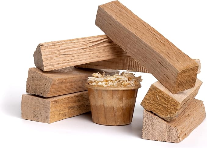 Fire Wood for Pizza Oven - Oak Mini Firewood for Solo Stove, Certified Kiln Dried for Hot Burning, All Natural, 10lbs with Firestarters Included, Perfect for Camping, Cooking, Outdoor