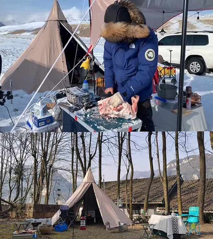 WINTENT Waterproof 4 Season Teepee Tent with Stove Jack for 4 Person Camping
