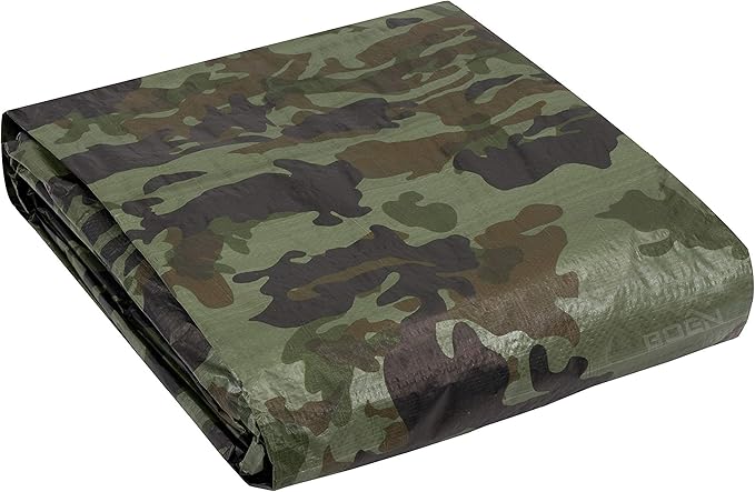 Heavy Duty Tarp Waterproof Large Cover | Camo, 10' x 12' 6 Mil Thick | Rip Proof Tarps | Thick Weave Material, UV Resistant Great for Tarpaulin Canopy Tent, Boat, RV or Pool Cover